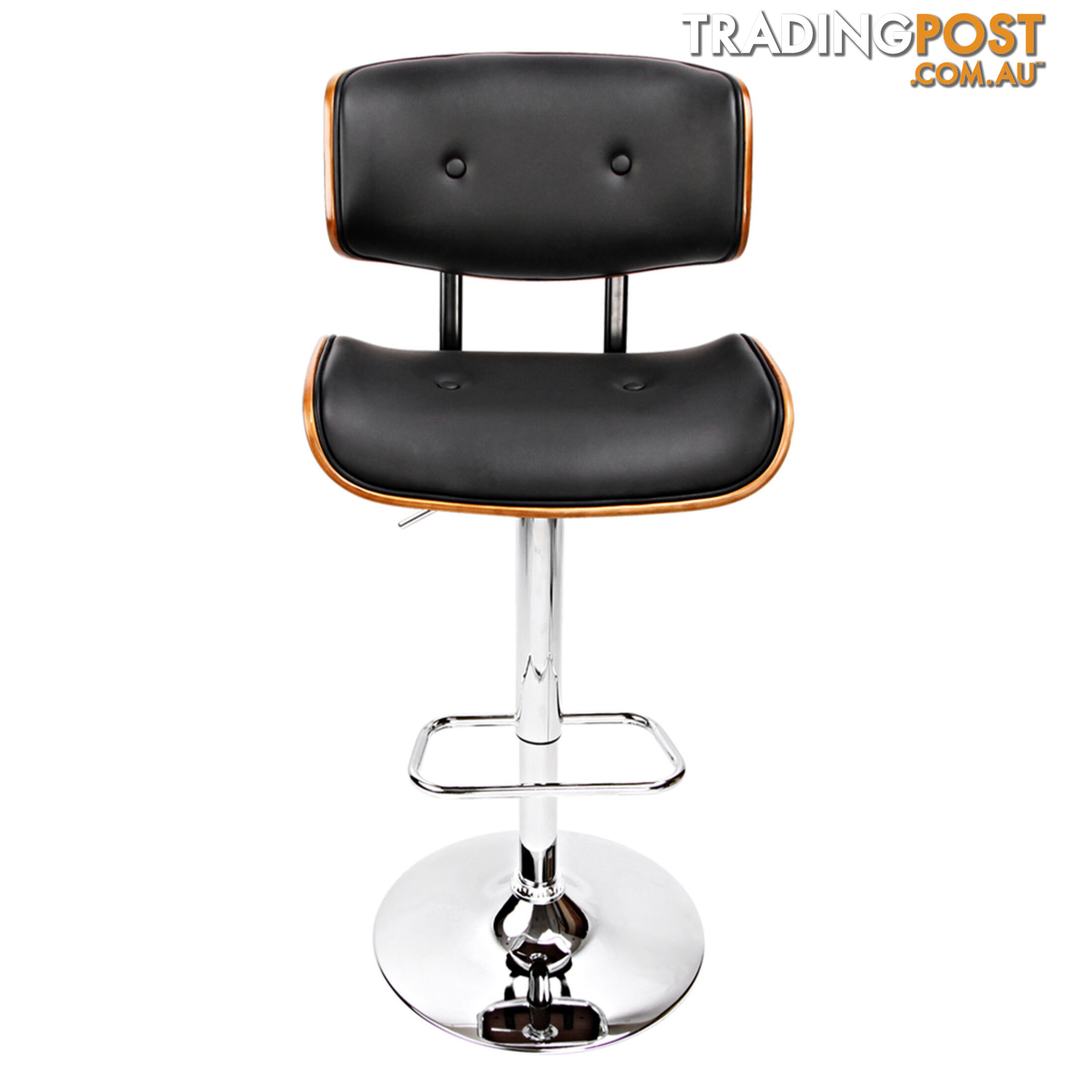 Sleek Wooden Barstool