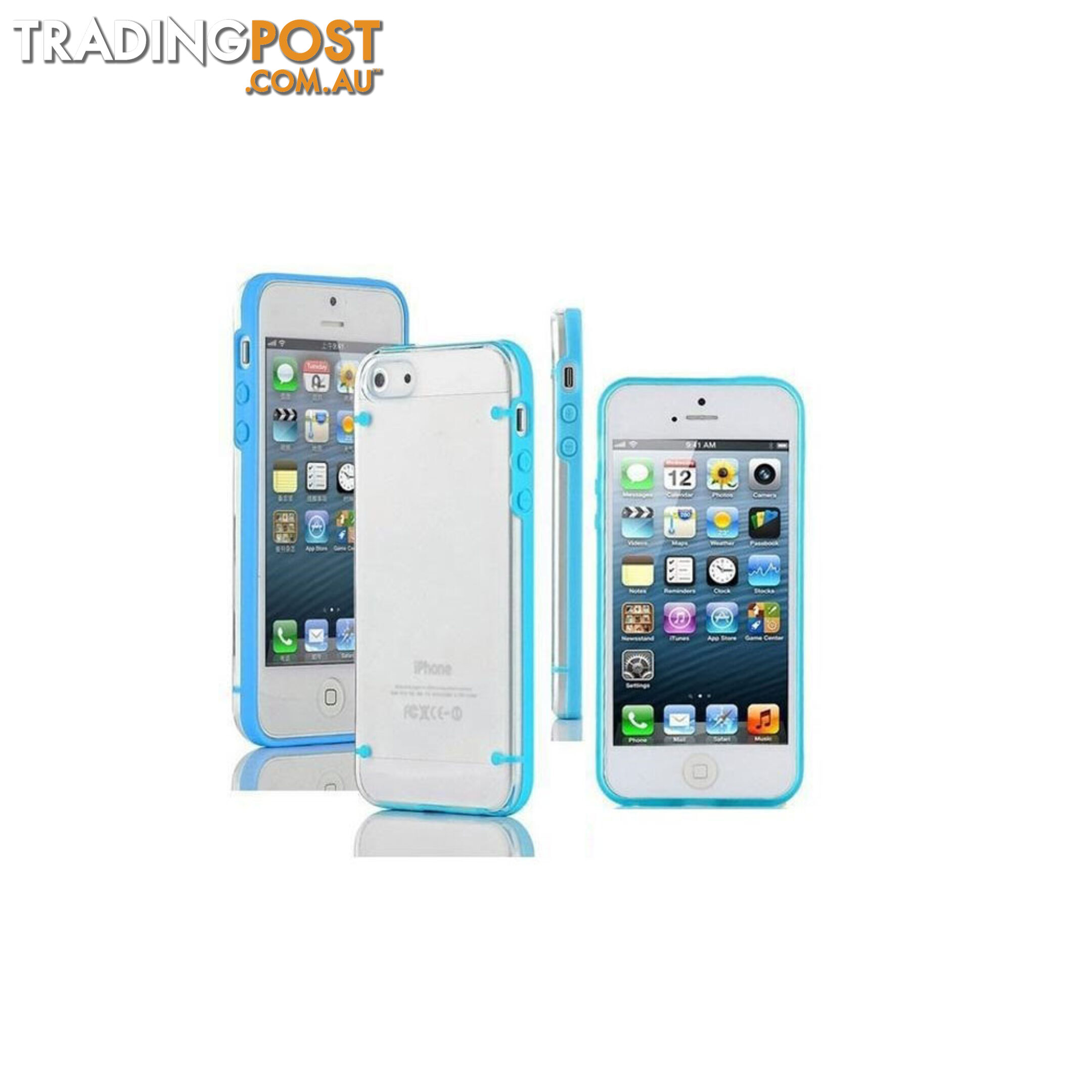 Clear Transparent Hard Case Cover Accessories Blue For iPhone 6 Plus 5.5 inch