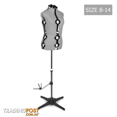 Size 8 - 14 Adjustable Dressmaking Female Mannequin Tailor Cloth Display Grey