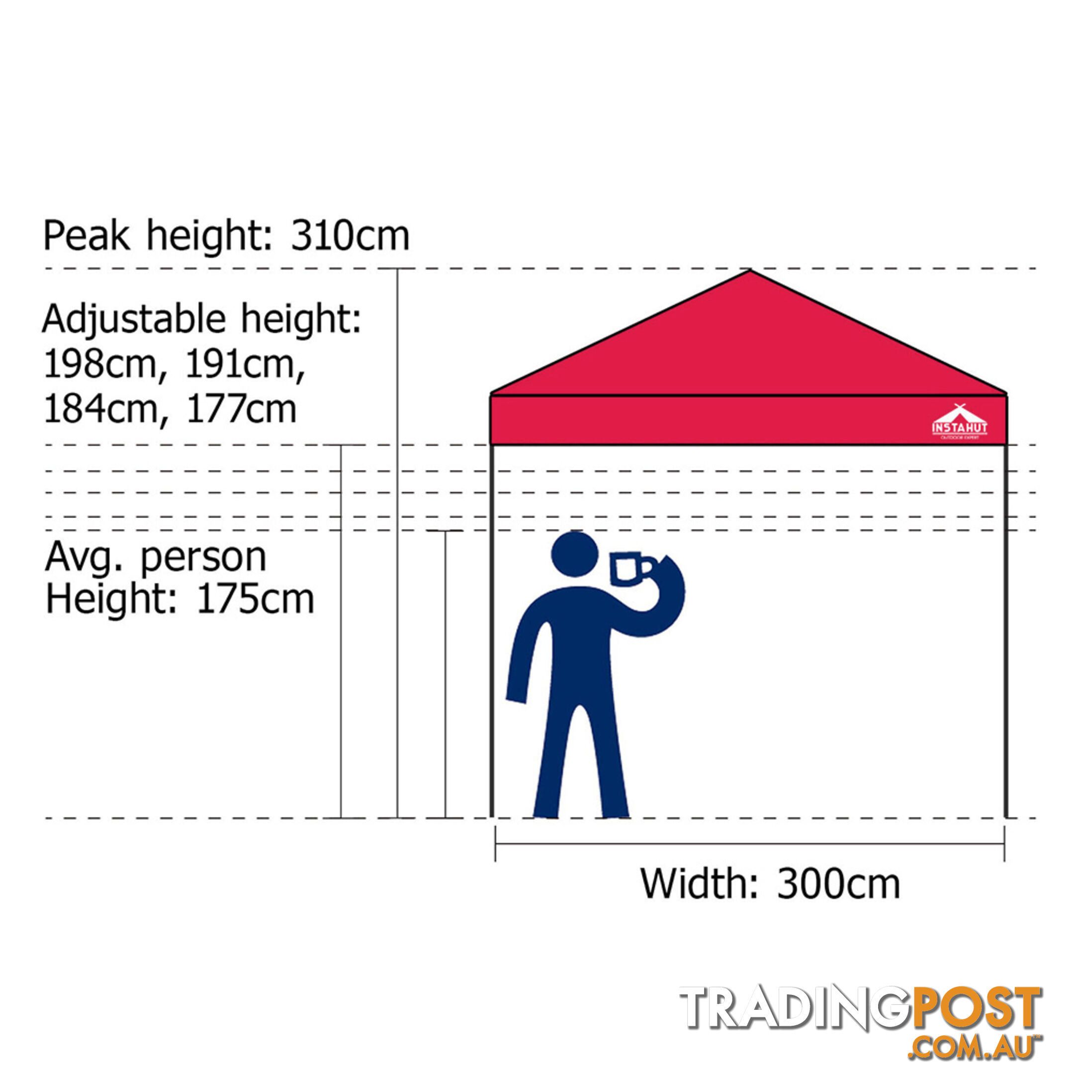 3X3 Pop Up Gazebo - Red