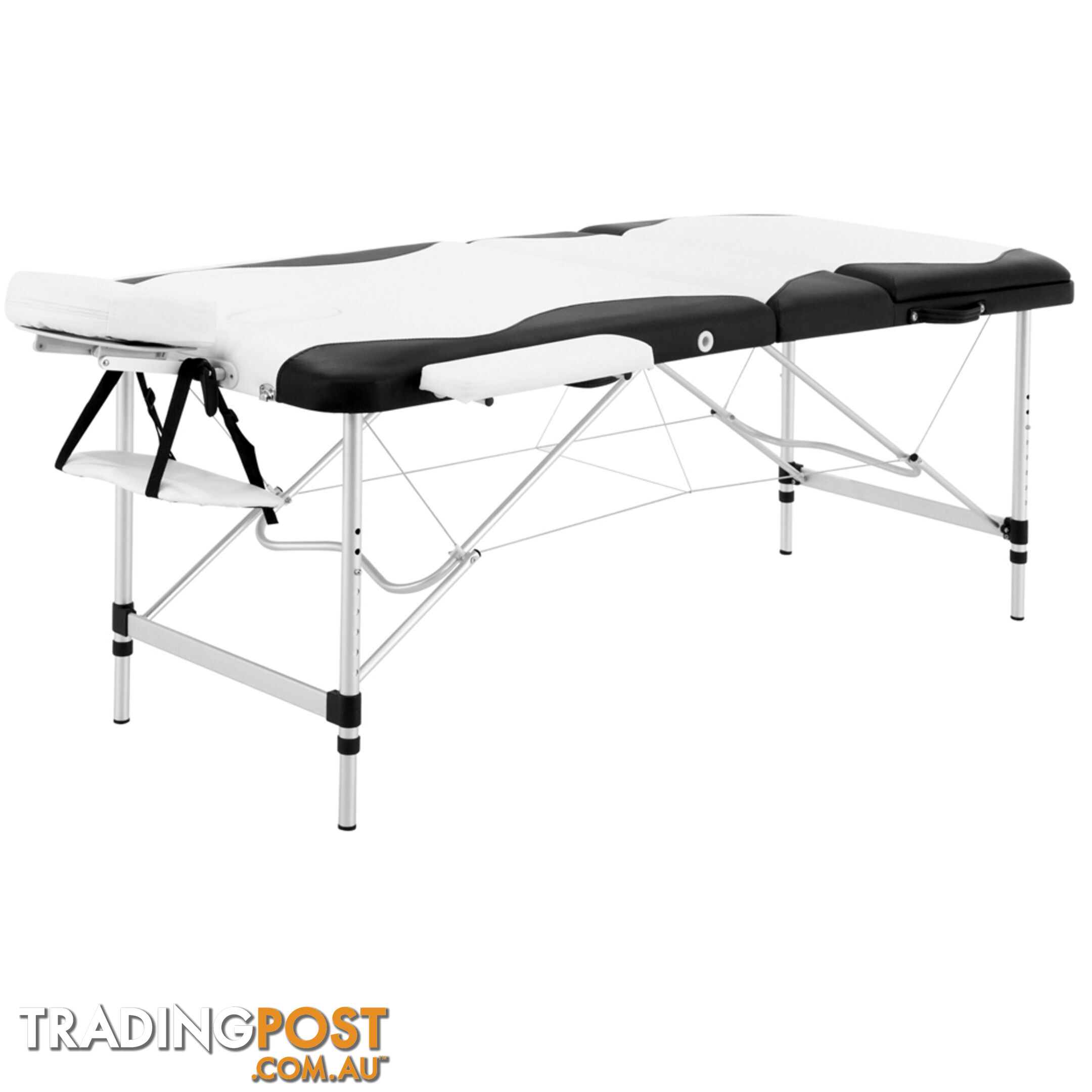 Portable Aluminium 3 Fold Massage Table Beauty Chair Bed Waxing Black White 75cm