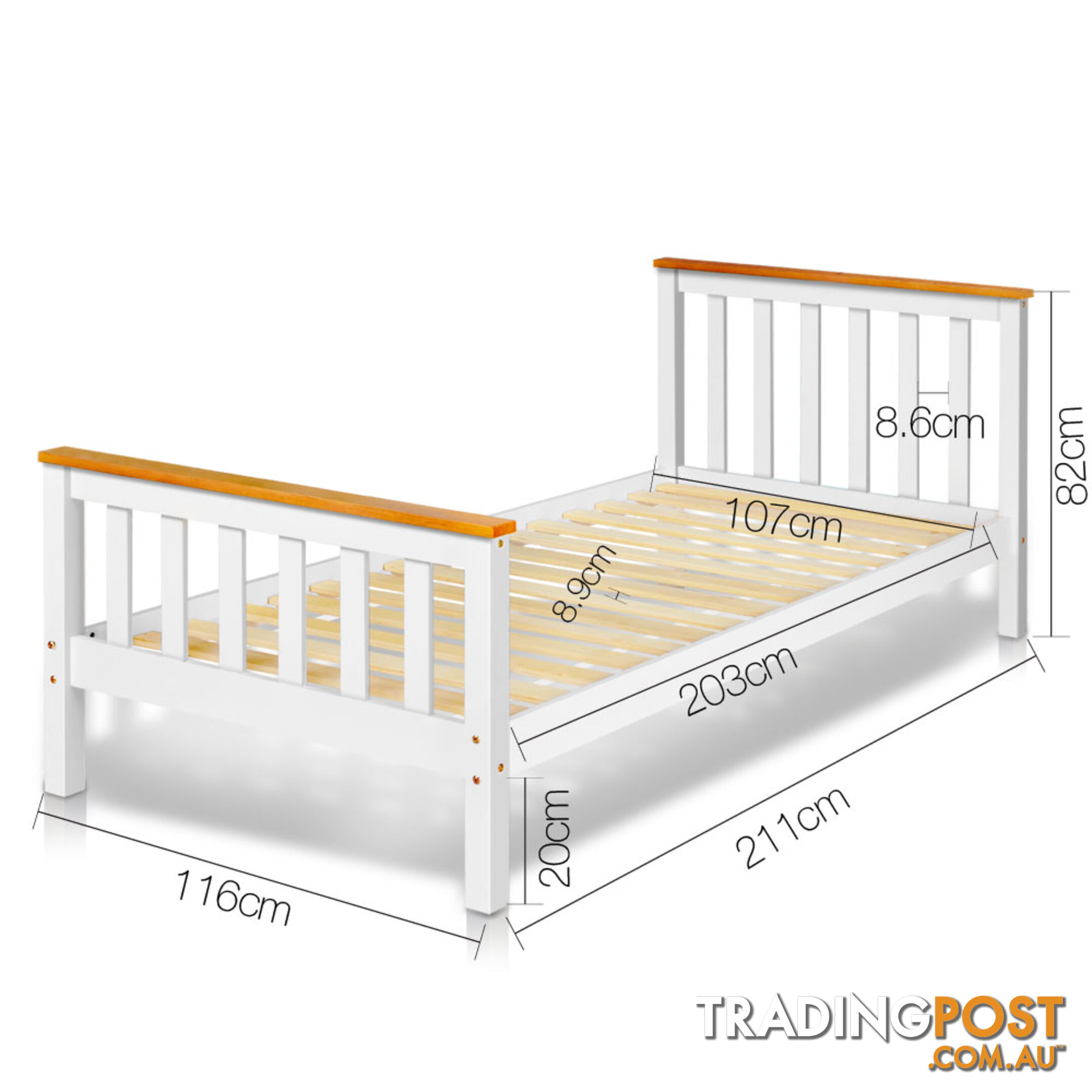 Pine Wood King Single Bed Frame