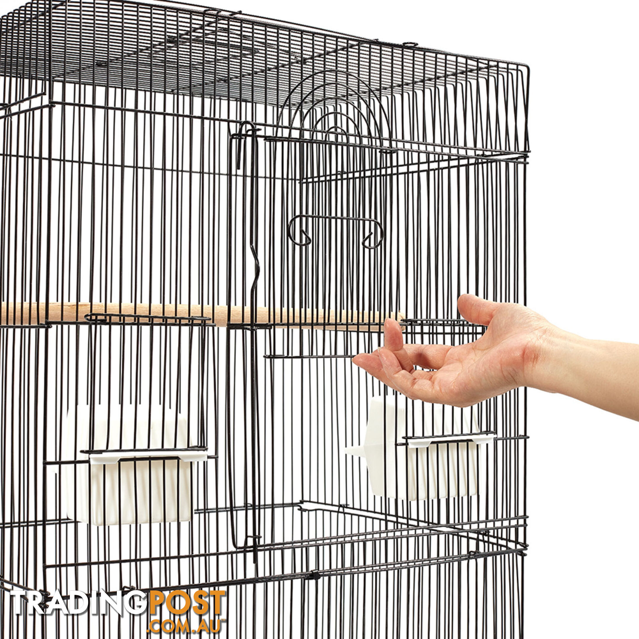 88cm Medium Bird Cage Parrot Budgie Canary Pet Carry Wrough Iron Aviary Black
