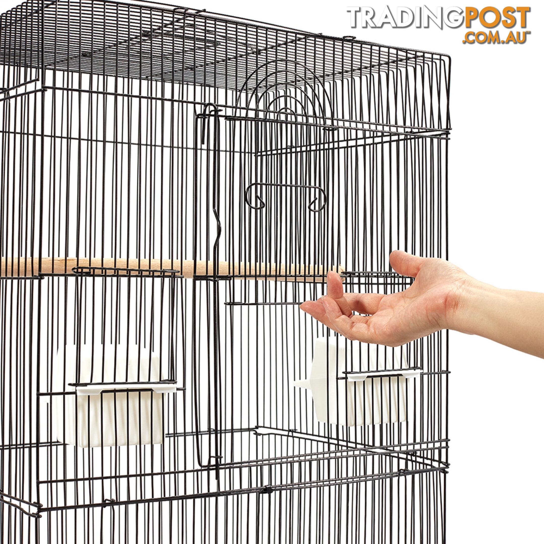 88cm Medium Bird Cage Parrot Budgie Canary Pet Carry Wrough Iron Aviary Black