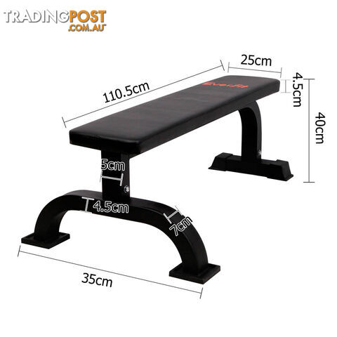 Fitness Flat Weight Bench Black