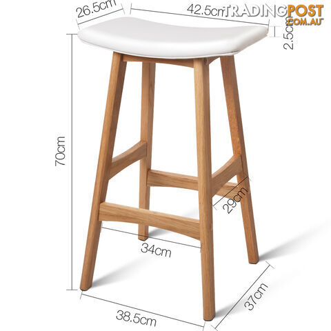 Set of 2 High Seat Barstools White - photo 2 of 10