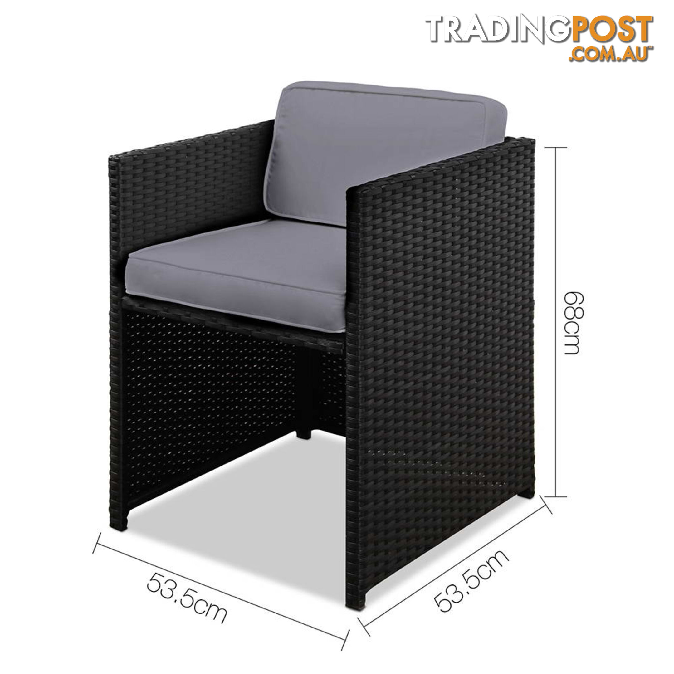 Hawaii Dining 9 Seater Set _ Black & Grey