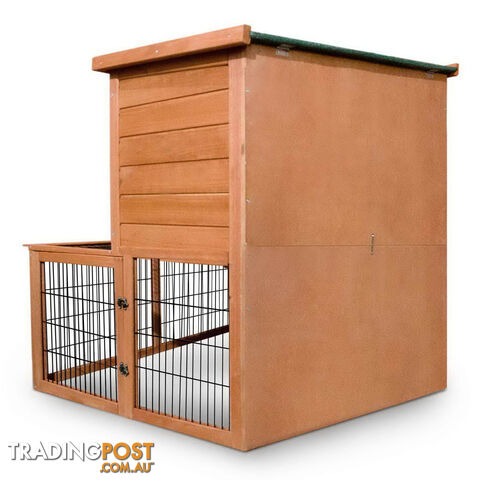 Deluxe 2 Storey Chicken Coop Guinea Pig Ferret Cage Rabbit Hutch Under Run