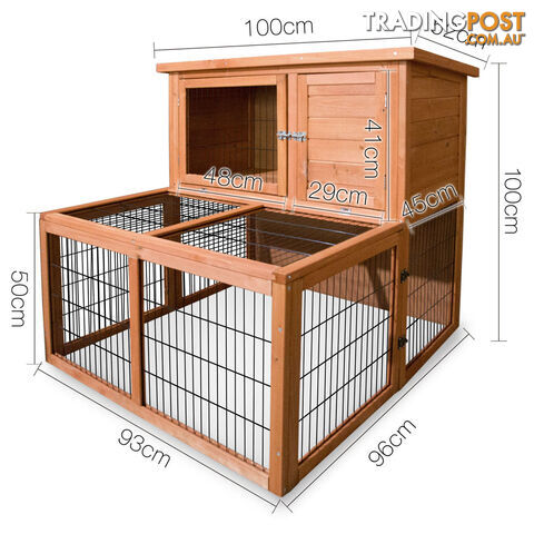 Deluxe 2 Storey Chicken Coop Guinea Pig Ferret Cage Rabbit Hutch Under Run