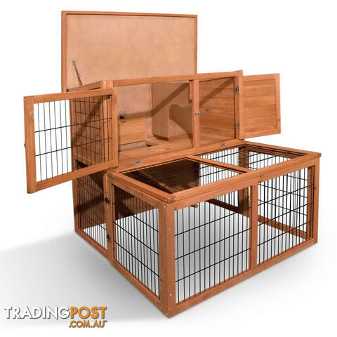 Deluxe 2 Storey Chicken Coop Guinea Pig Ferret Cage Rabbit Hutch Under Run