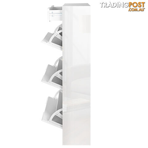 High Gloss Shoe Cabinet Rack White