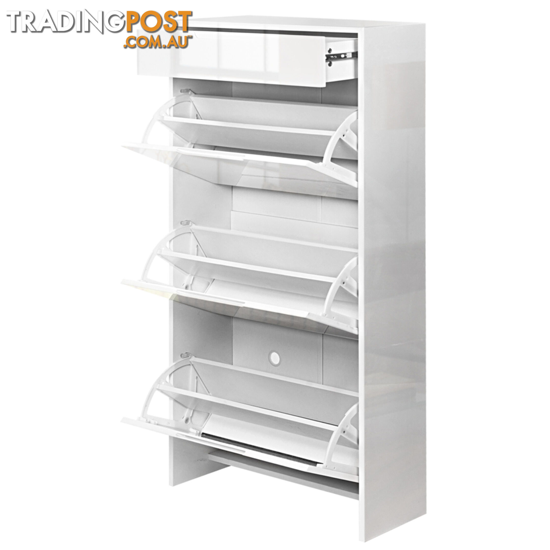 High Gloss Shoe Cabinet Rack White