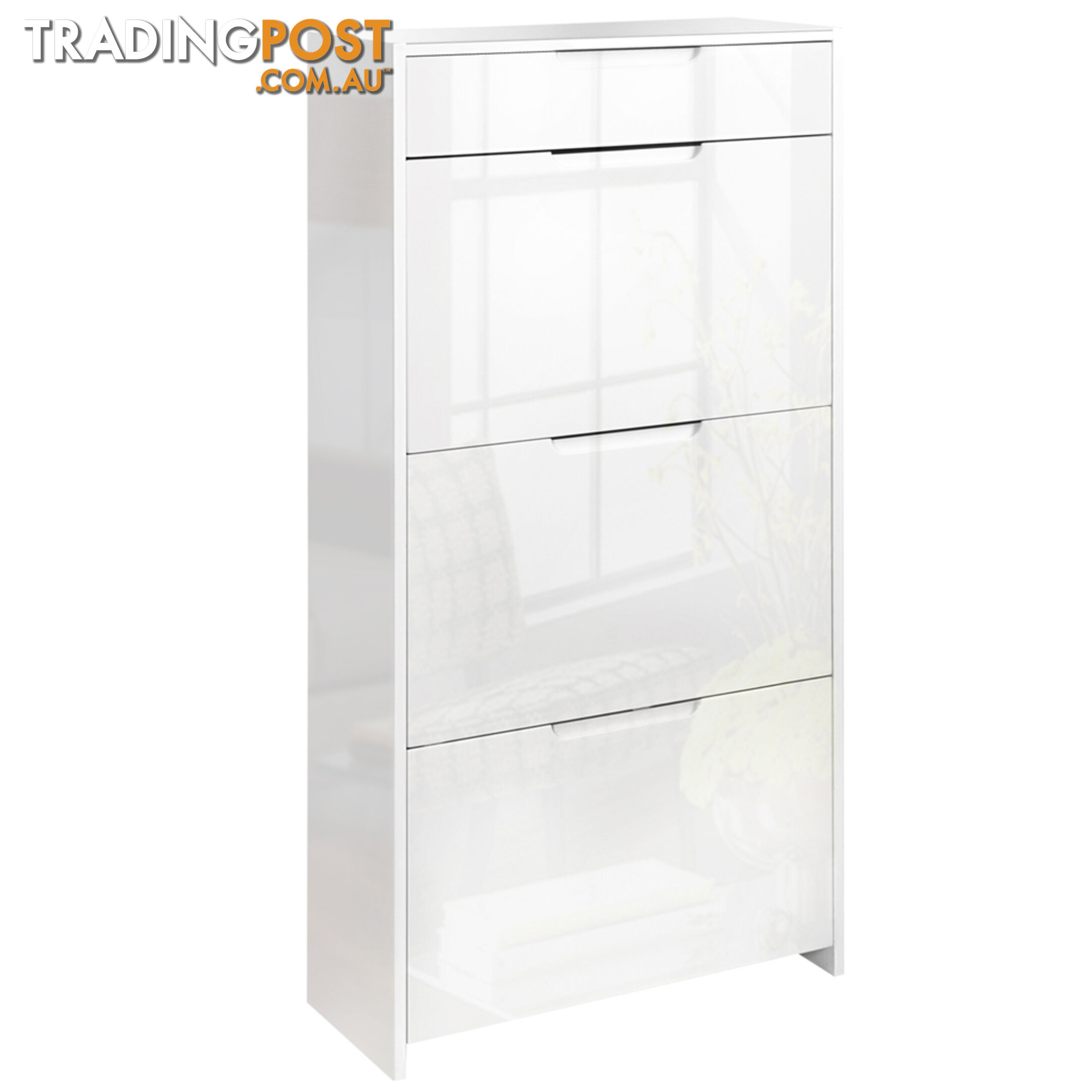 High Gloss Shoe Cabinet Rack White