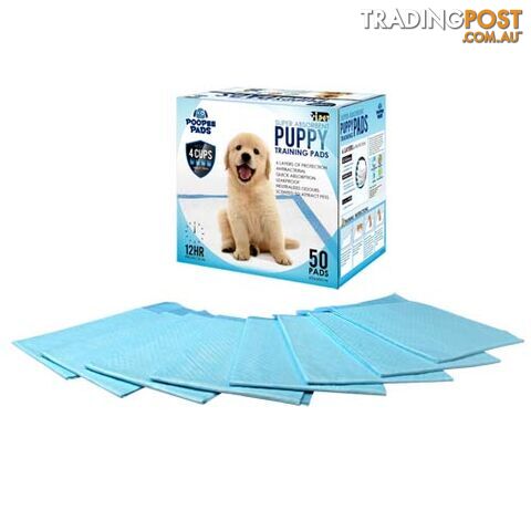50 Puppy Toilet Pads Super Absorbent Pet Cat Dog Pee Potty Training Pad Blue