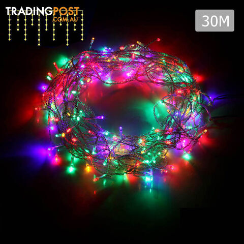 Multicolour 800 LED Fairy Icicle Lights Outdoor Indoor Decoration Wedding Party