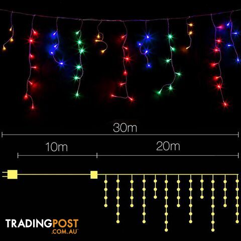 Multicolour 800 LED Fairy Icicle Lights Outdoor Indoor Decoration Wedding Party - photo 2 of 12