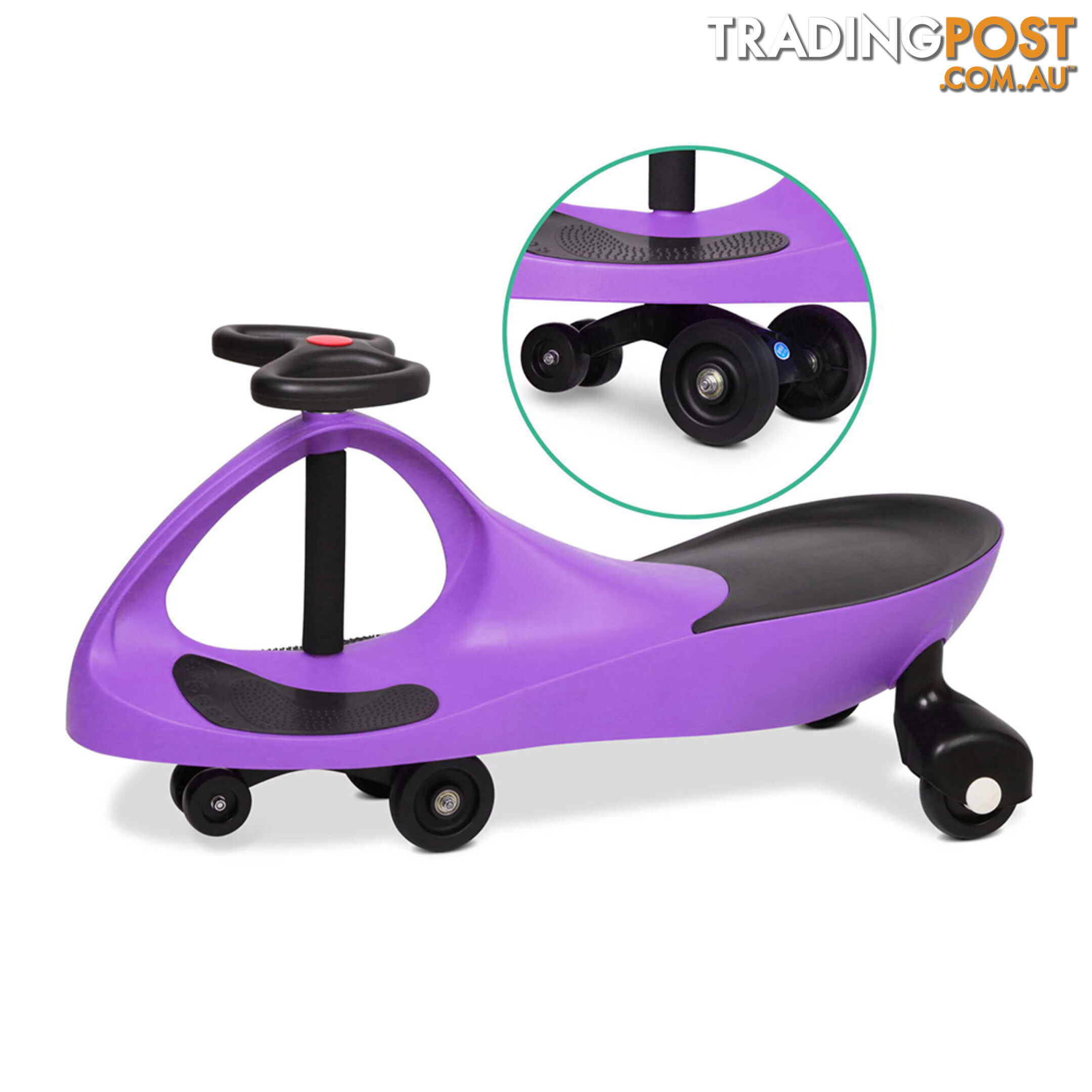 Swing Car Kids Ride On Toy Pedal Free Swivel Slider Safe Speed Wiggle Scooter PU