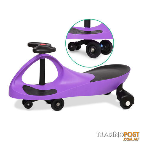 Swing Car Kids Ride On Toy Pedal Free Swivel Slider Safe Speed Wiggle Scooter PU