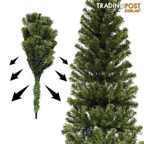 7FT Premium Christmas Tree Free Ornament 210CM Xmas Decorate Steel Base Green