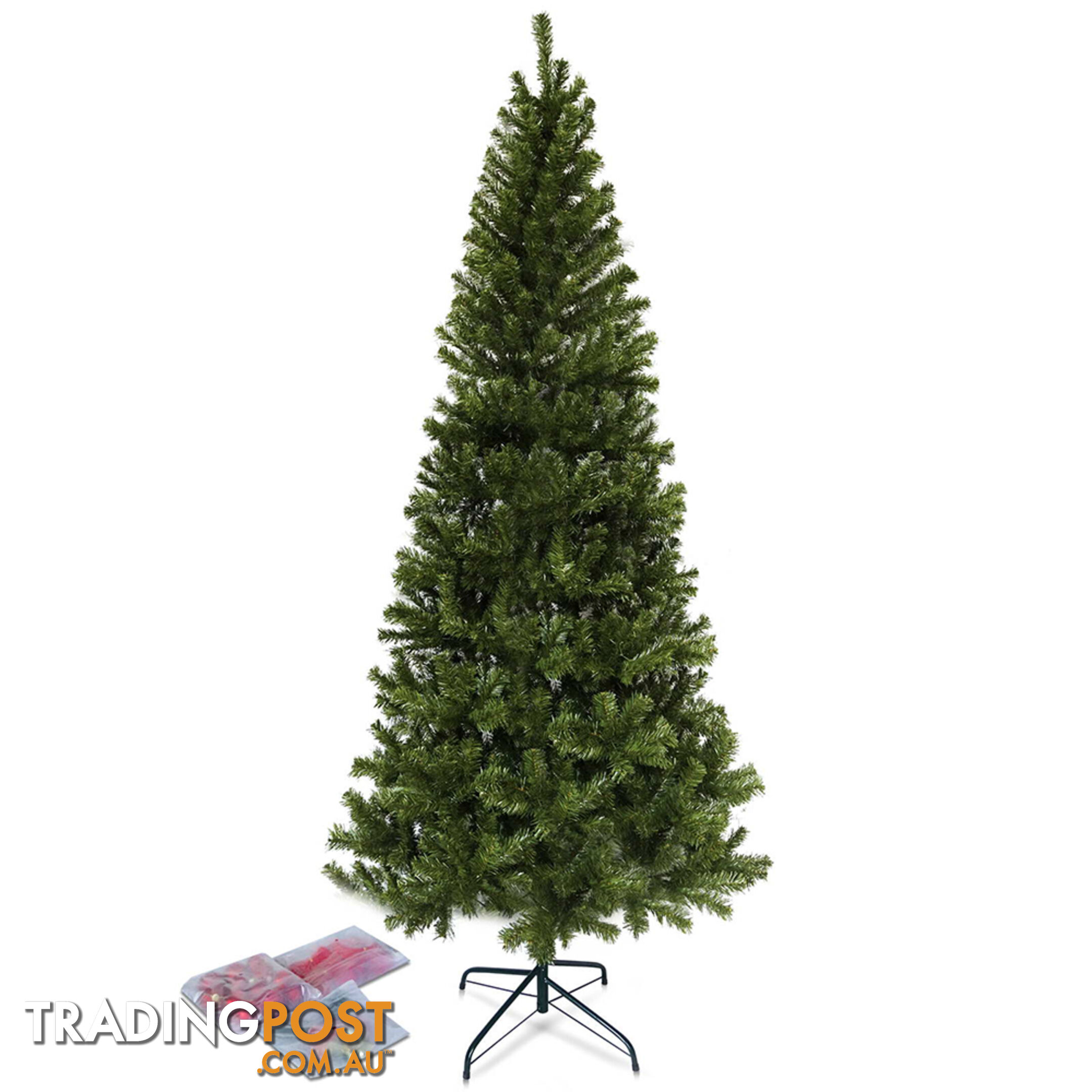 7FT Premium Christmas Tree Free Ornament 210CM Xmas Decorate Steel Base Green