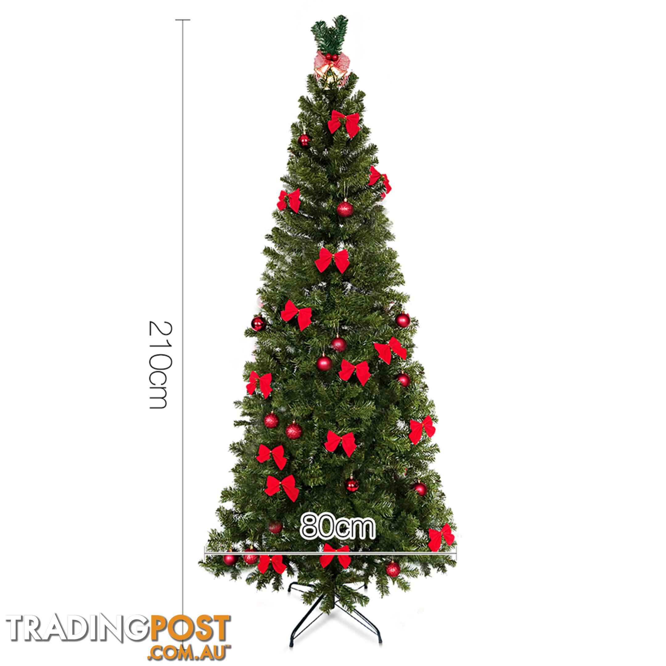 7FT Premium Christmas Tree Free Ornament 210CM Xmas Decorate Steel Base Green