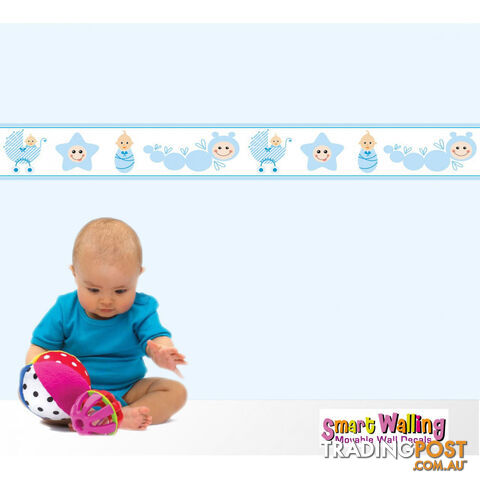 Blue Baby Caterpillar Wall Border Stickers - Totally Movable