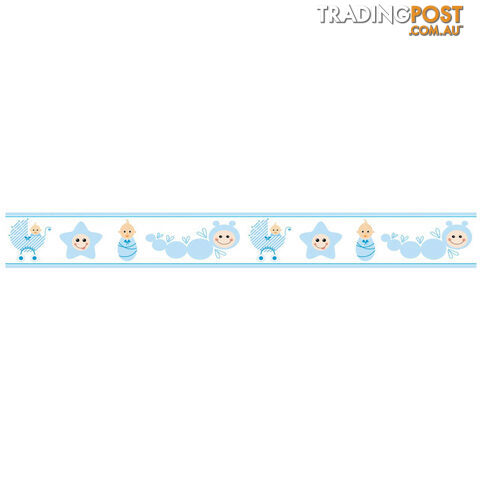 Blue Baby Caterpillar Wall Border Stickers - Totally Movable
