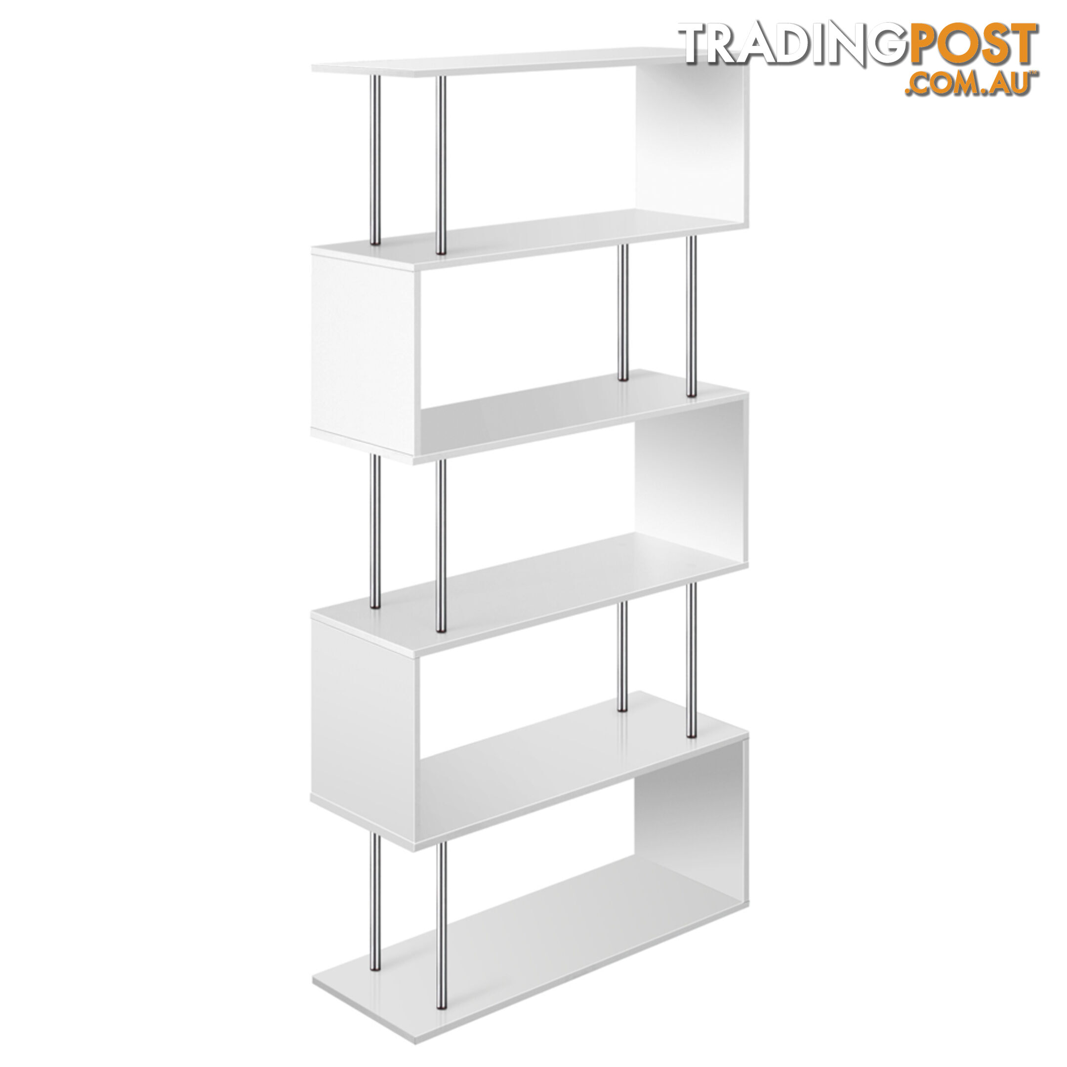 5 Tier Display/Book/Storage Shelf Unit White