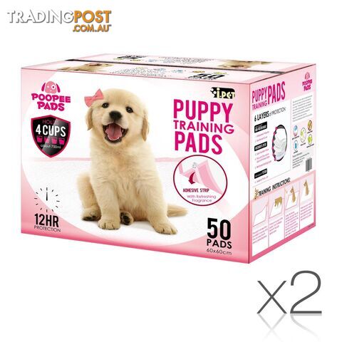 100 Puppy Toilet Pads Super Absorbent Pet Cat Dog Pee Potty Training Pad Pink