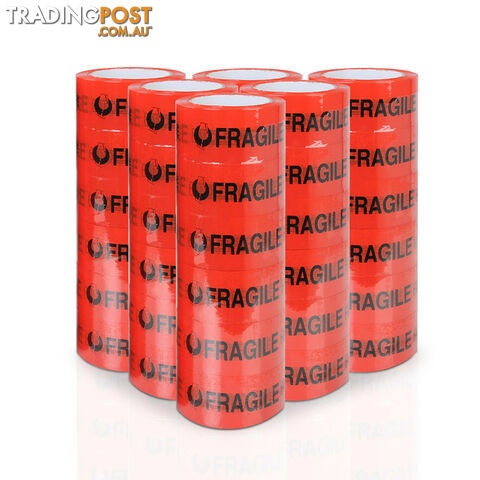 108 Rolls Fragile Tape 48mm x 75m Shipping Box Carton Packaging Sticky Red