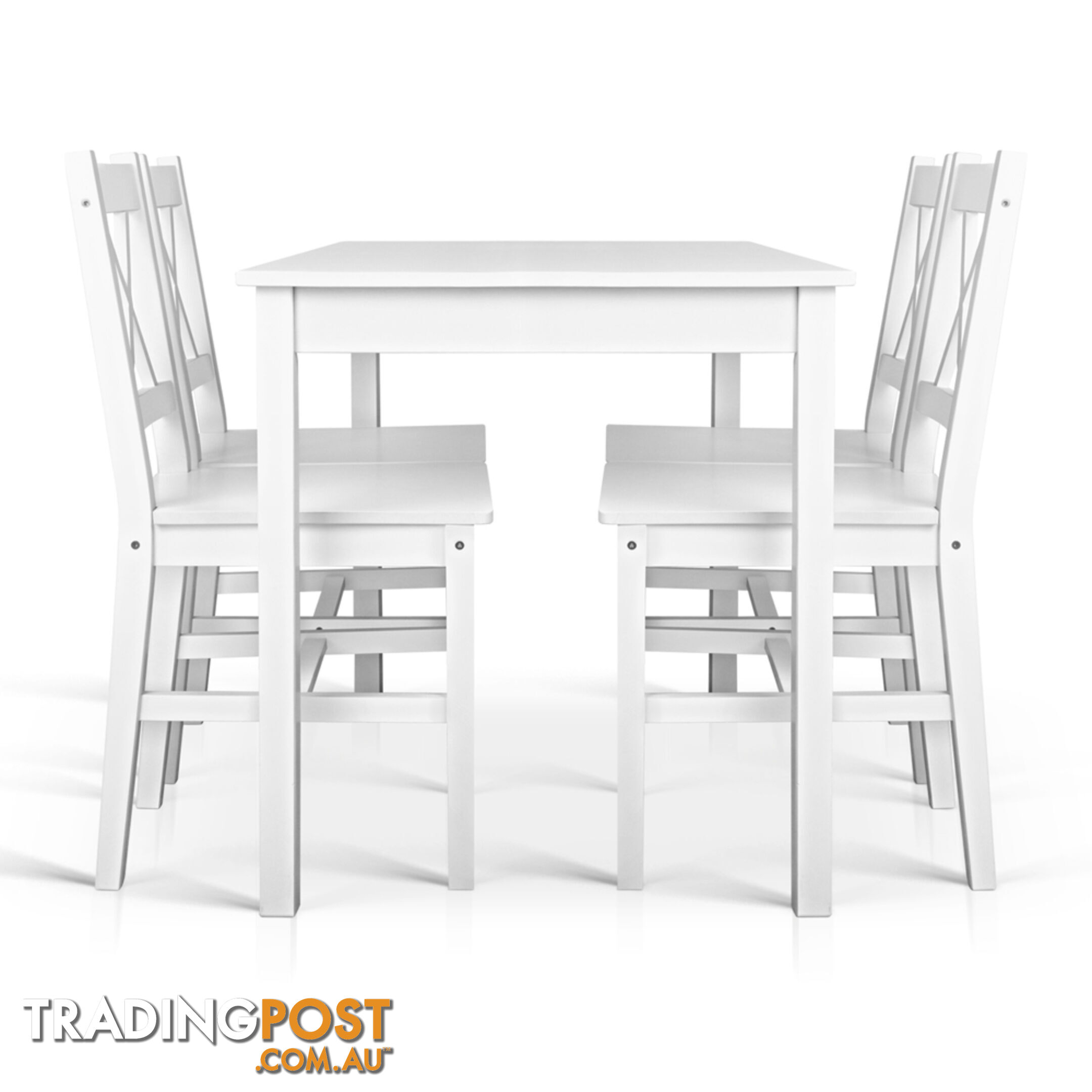 Pine Wood Dining Table Chairs Set Kitchen Cafe 5PCS 4 Seater Wooden Rectangular