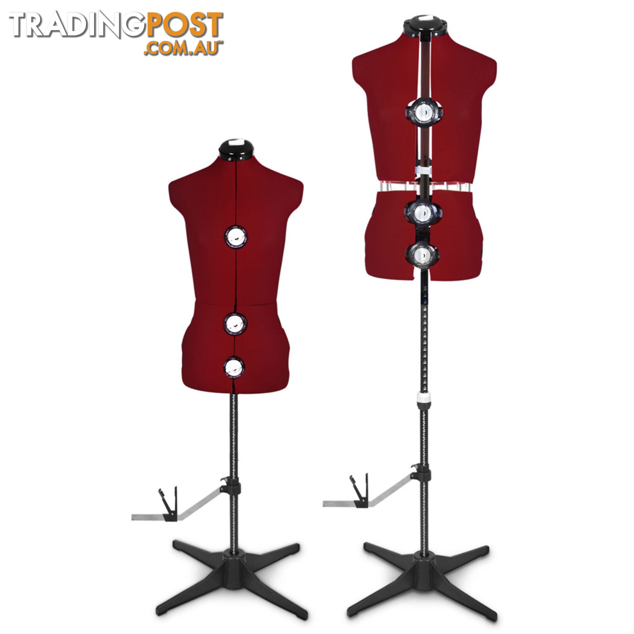 Size 8 - 14 Adjustable Dressmaking Female Mannequin Tailor Cloth Display Wine