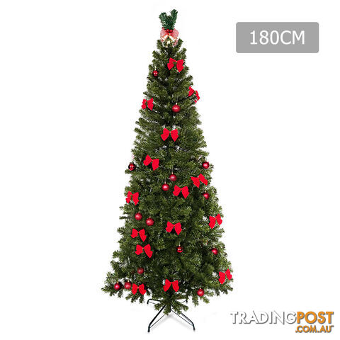 6FT Premium Christmas Tree Free Ornament 180CM Xmas Decorate Steel Base Green