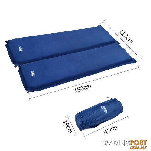 Double Self Inflating Sleeping Mats 10cm Blow Up Mattress Camping Hiking Air Bed