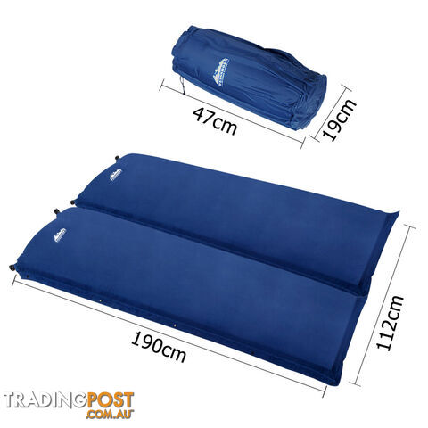 Double Self Inflating Sleeping Mats 10cm Blow Up Mattress Camping Hiking Air Bed