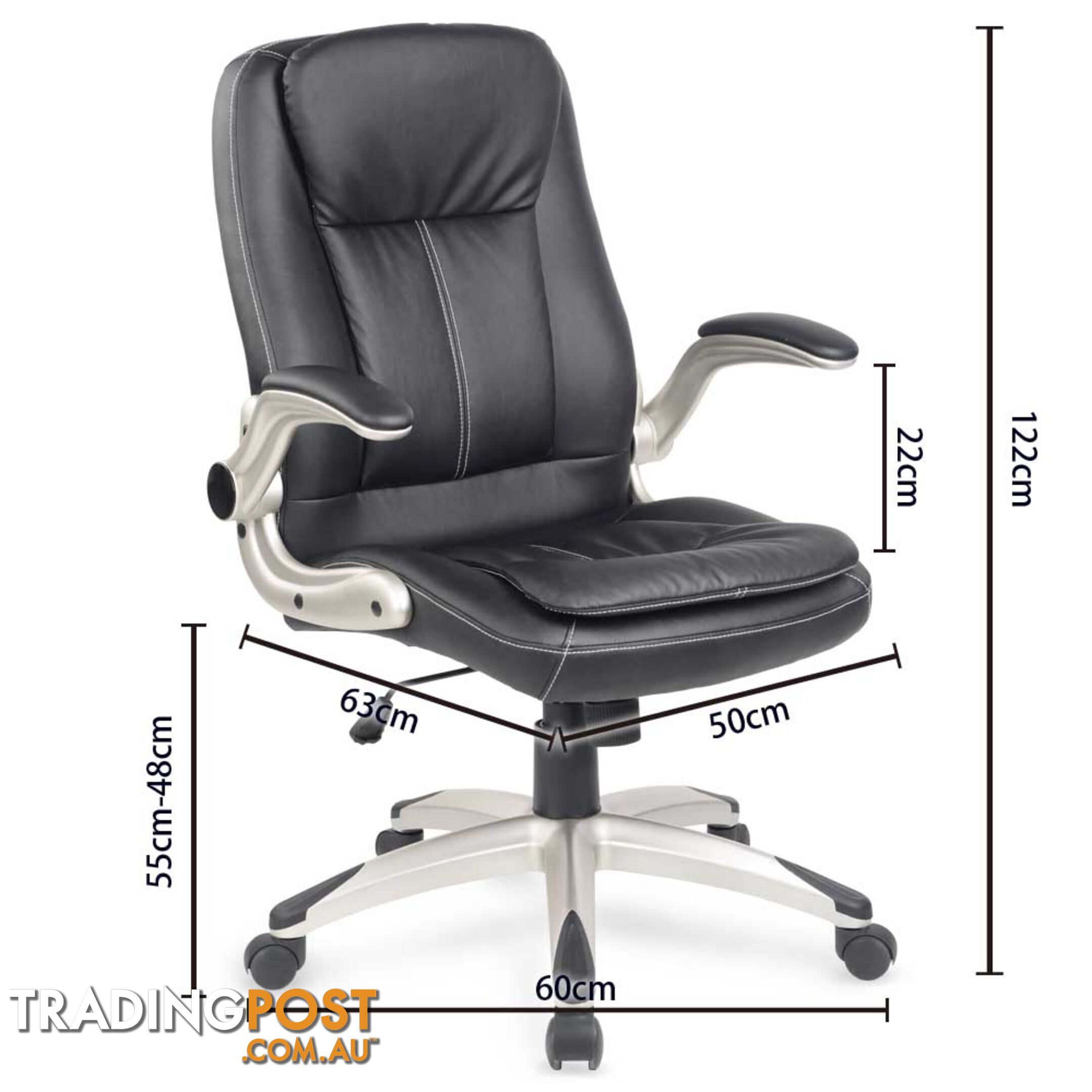 Executive PU Faux Leather Computer Chair Ergonomic Office Furniture Black