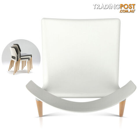 4xStackable Belloch Replica Dining Chair Kitchen Restaurant Cafe Bar Stool White - photo 5 of 8