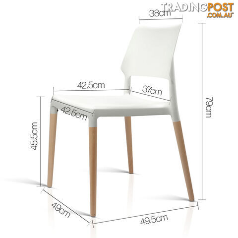 4xStackable Belloch Replica Dining Chair Kitchen Restaurant Cafe Bar Stool White - photo 2 of 8