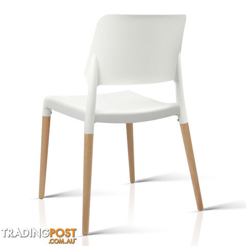 4xStackable Belloch Replica Dining Chair Kitchen Restaurant Cafe Bar Stool White