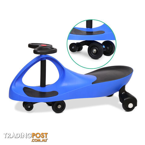 Swing Car Kids Ride On Toy Pedal Free Swivel Slider Safe Speed Wiggle Scooter BU