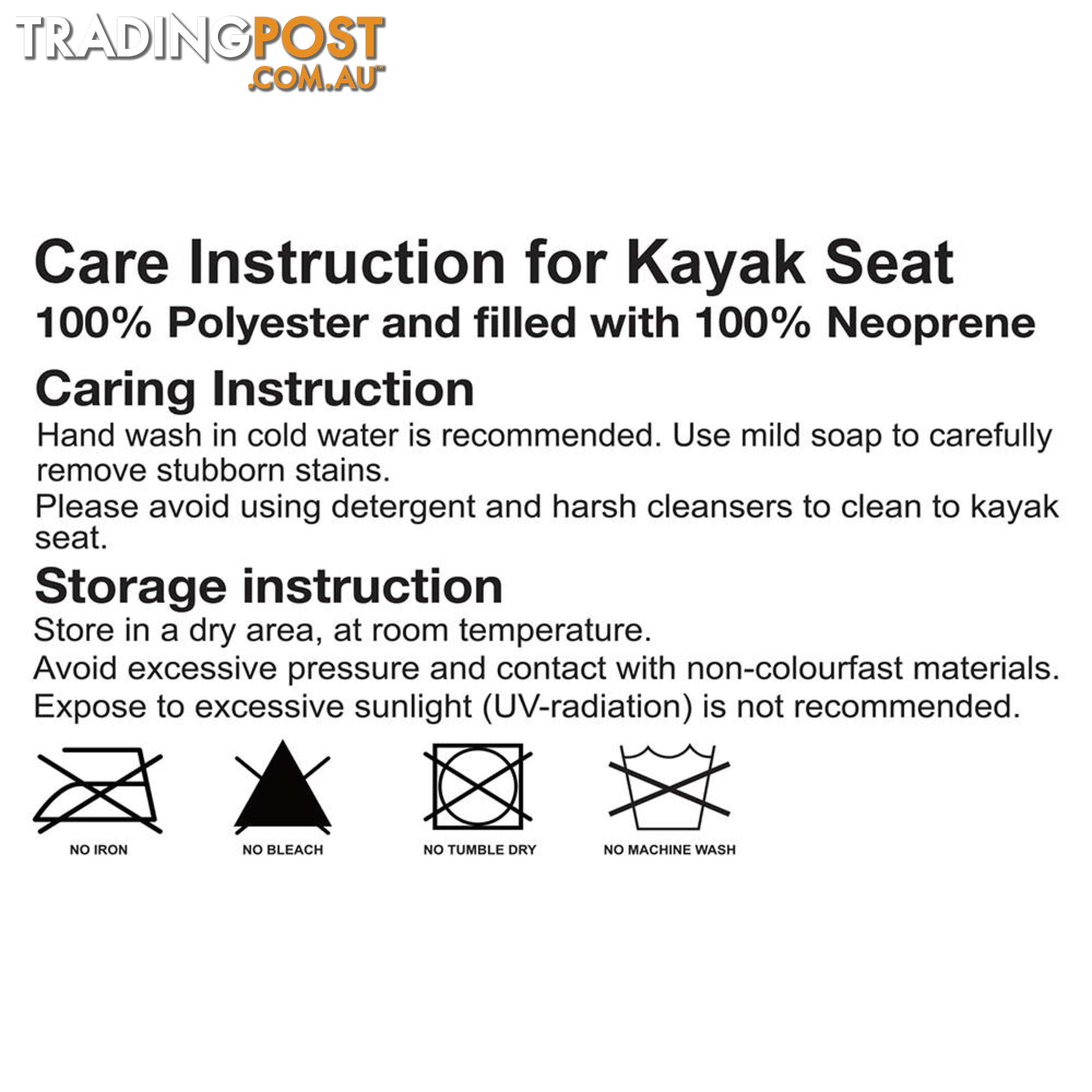 Premium Kayak Canoe Padded Seat Adjustable Straps With Bag Grey Black