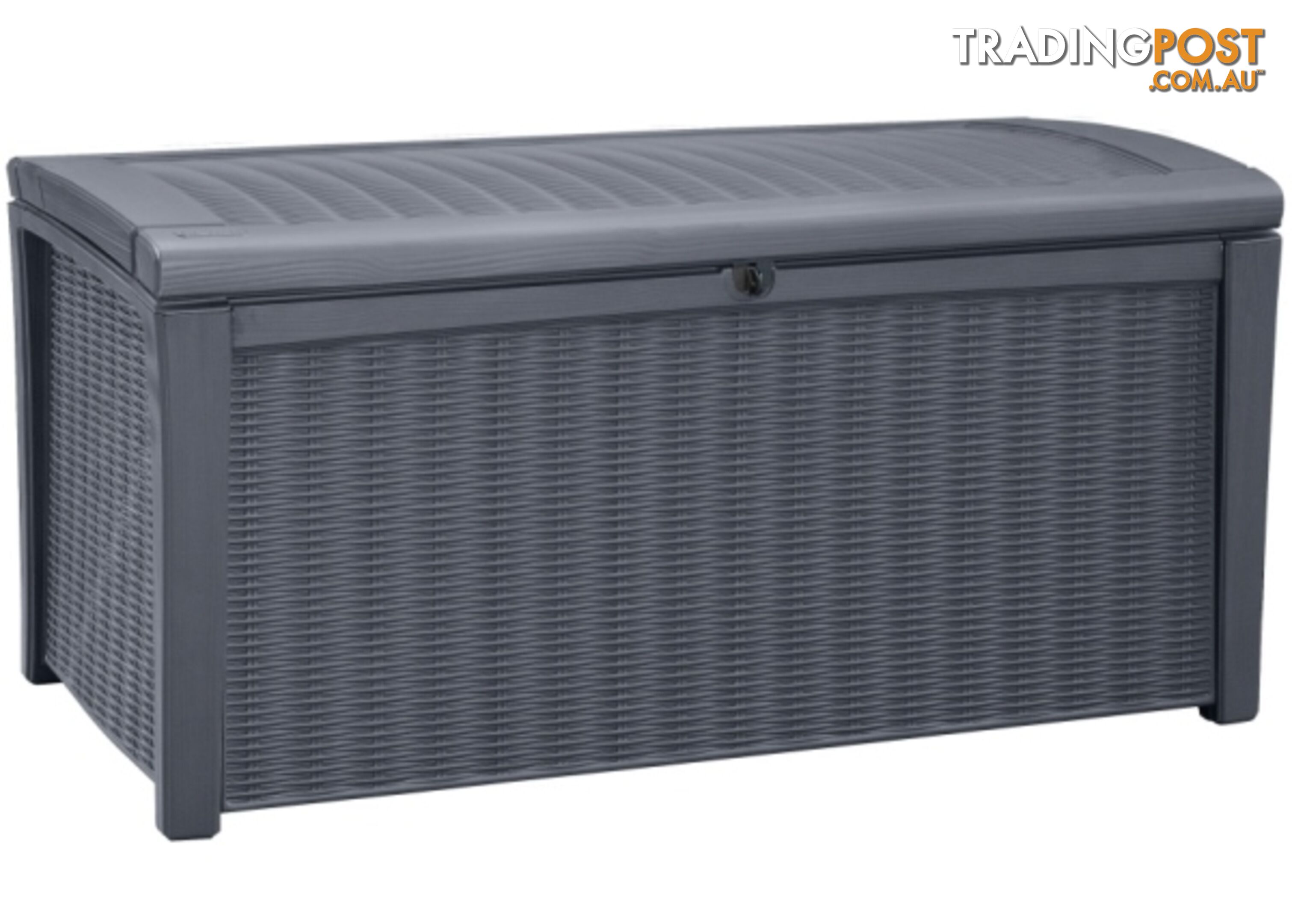 Keter Borneo Indoor Outdoor Storage 400L Weatherproof Garden Bench Box Grey