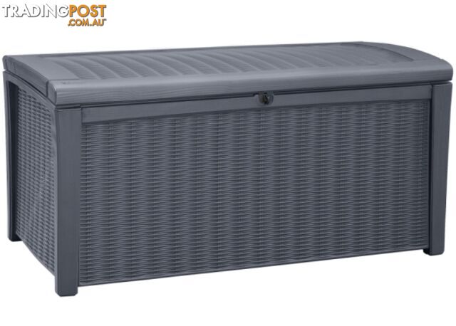 Keter Borneo Indoor Outdoor Storage 400L Weatherproof Garden Bench Box Grey