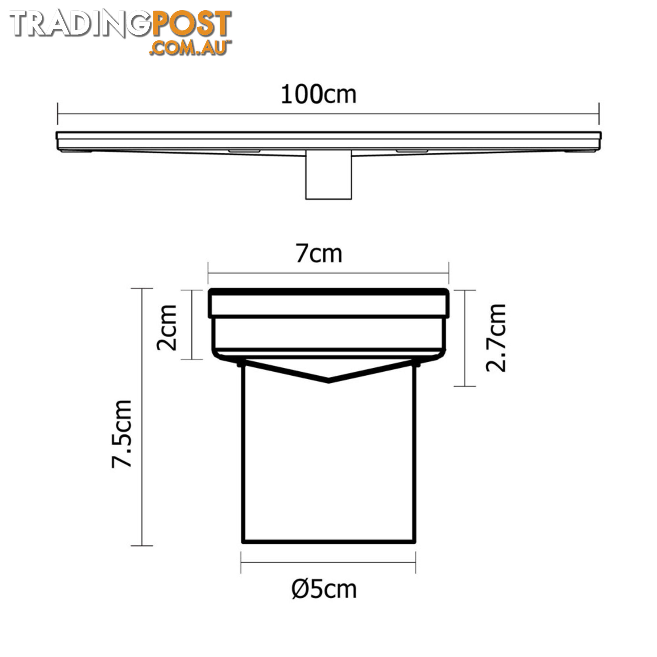 Heelguard Stainless Steel Shower Grate Waste Linear Bathroom Drain Floor 1000mm