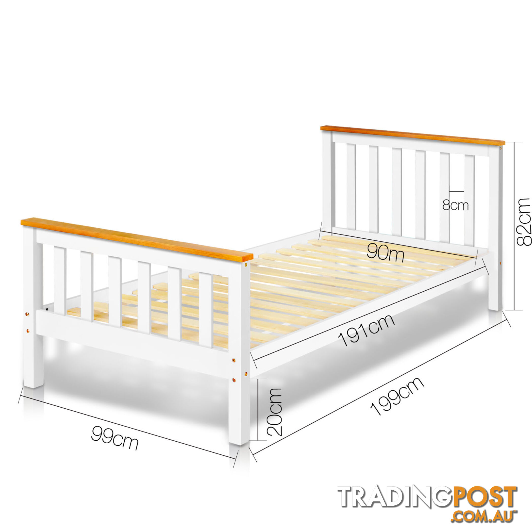 Pine Wood Single Bed Frame