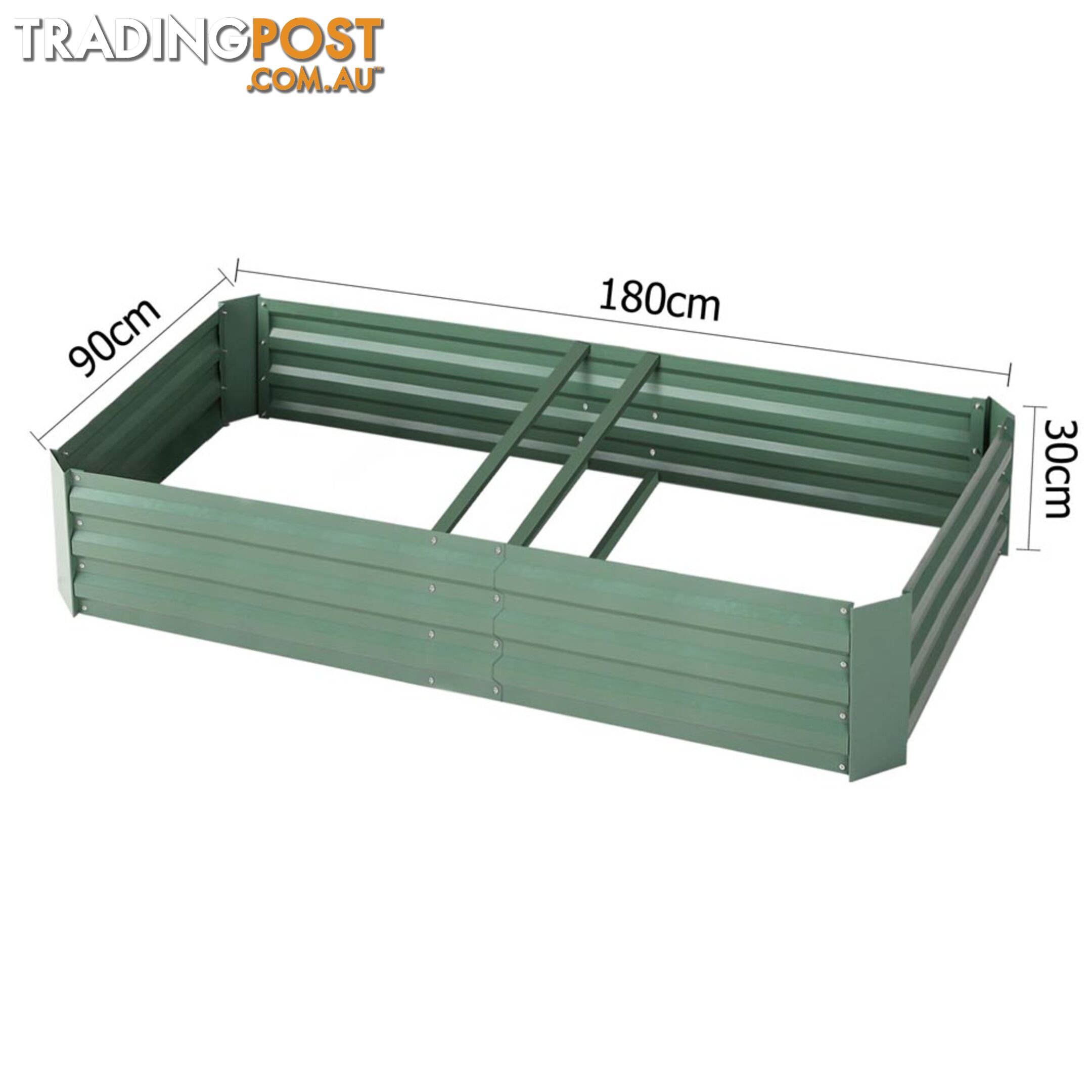 Galvanised Raised Garden Bed 180 x 90cm Green