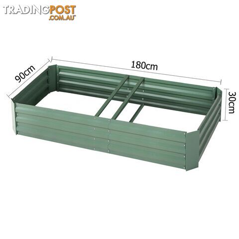 Galvanised Raised Garden Bed 180 x 90cm Green