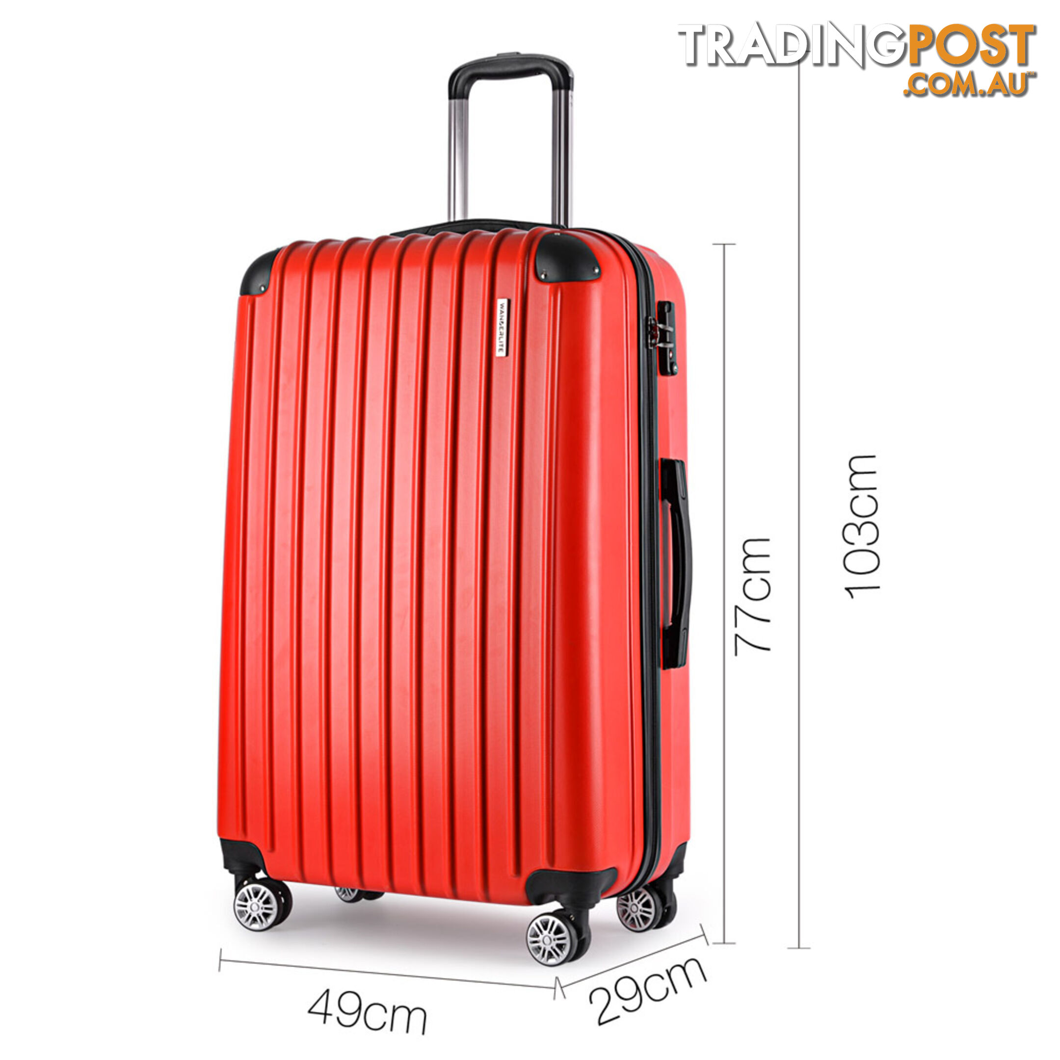 2PCS Luggage Set Hard Shell 4 Wheels Suitcase TSA Lock Travel Carry On Bag Red