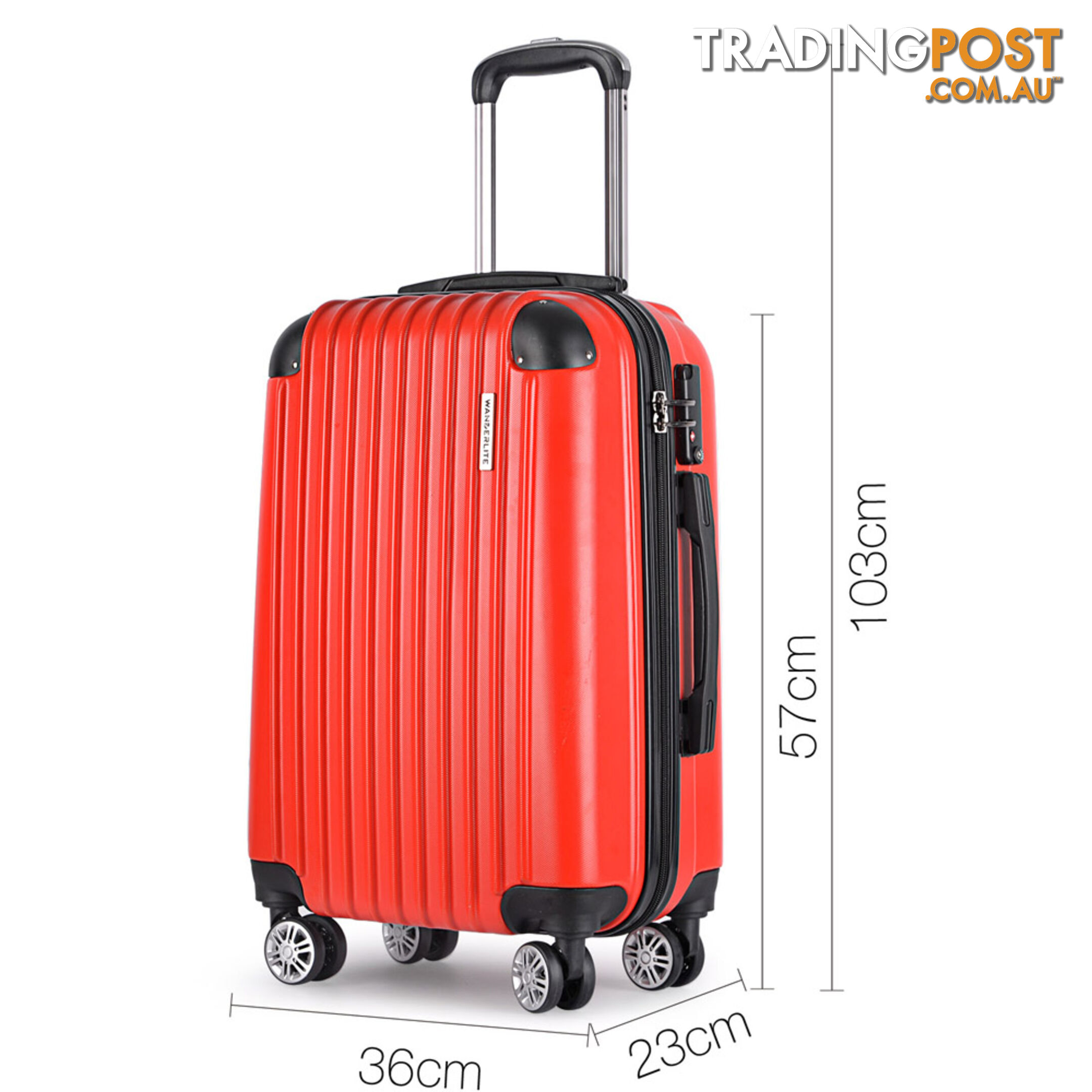 2PCS Luggage Set Hard Shell 4 Wheels Suitcase TSA Lock Travel Carry On Bag Red