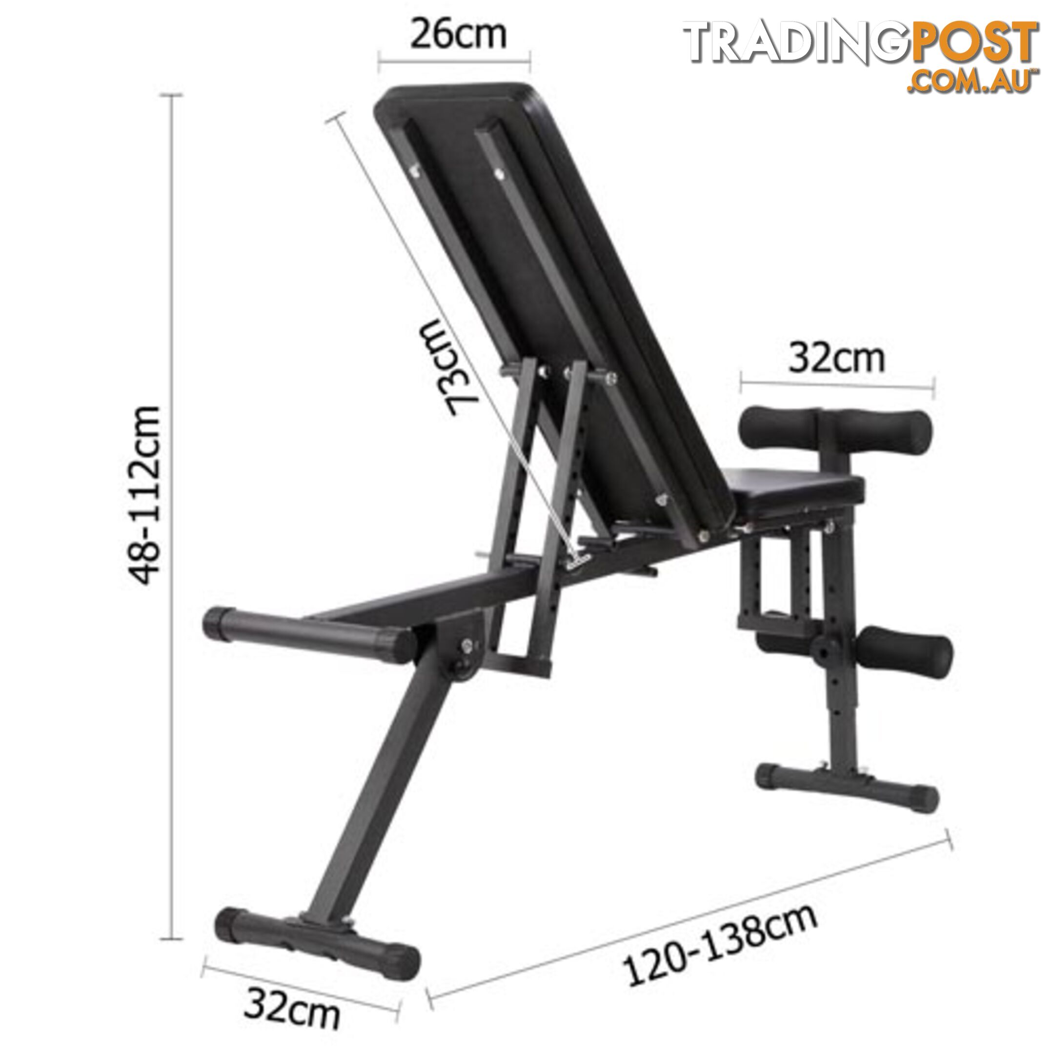 FID Flat Adjustable Bench 150Kg